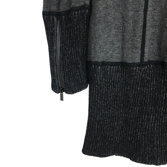 CACHE Sweater Tunic Cowl Off Shoulder Long Sleeve Ribbed Zipper Cuffs Size Large - Picture 5 of 12